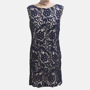 Navy crochet dress.  Size Large. Nothing Nice To Say.